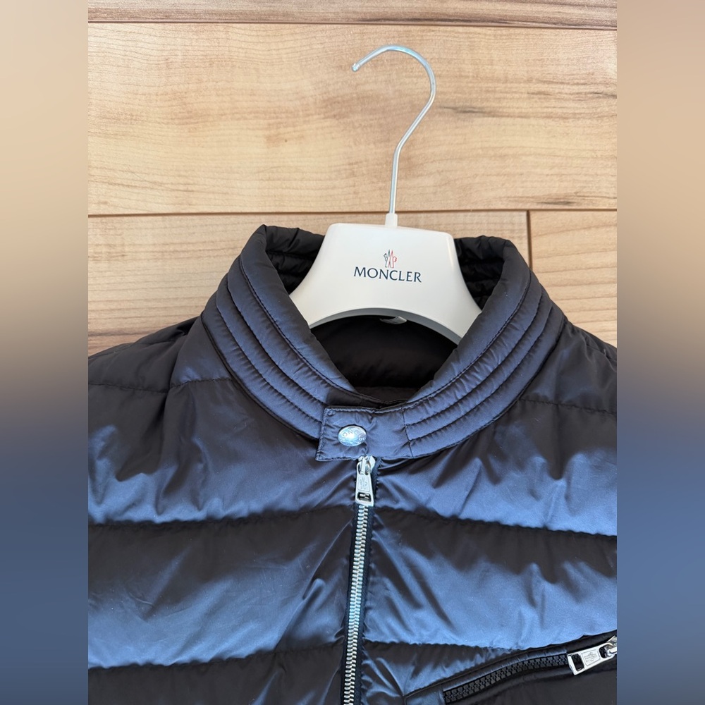 Men’s Moncler Black Matte Biker Puffer Jacket M sz 3 - Picture 6 of 16